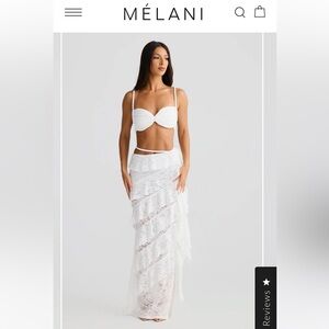 White Lace Maxi Skirt & Top Set